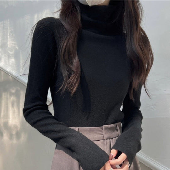 Damen Strickpullover, Rollkragen, körpernah