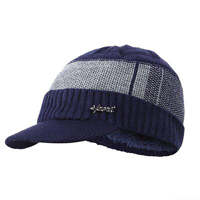 Herren Strickmütze und Schal Set, gefüttert