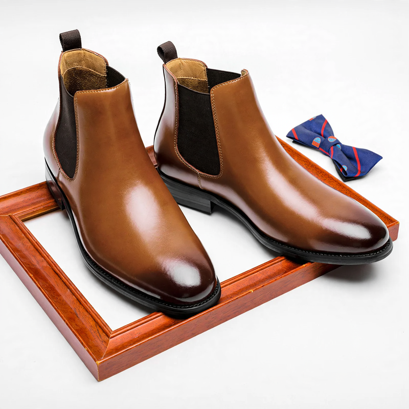 Herren-Chelsea-Stiefel aus Leder, klassisch rund