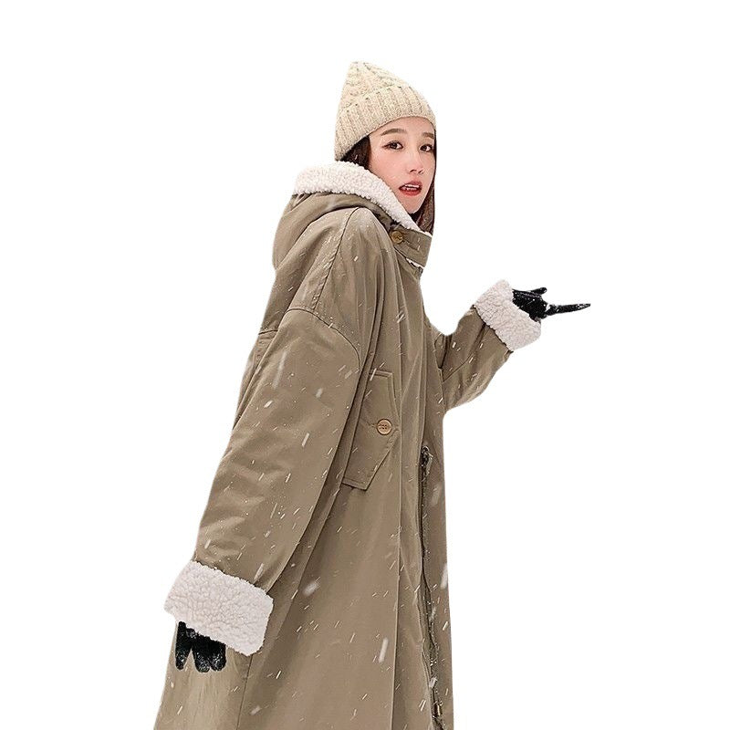 Gefütterte Damen-Winterjacke, mittellang