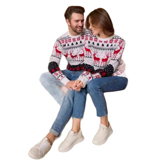 Unisex-Strickpullover mit Rentier-Motiv