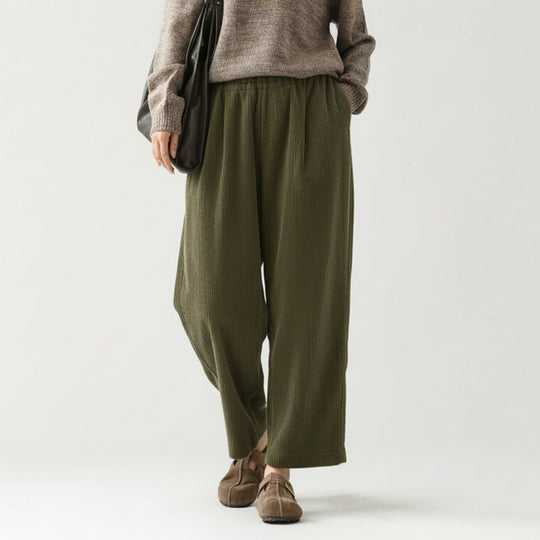 Lockere Cord-Culotte aus reiner Baumwolle