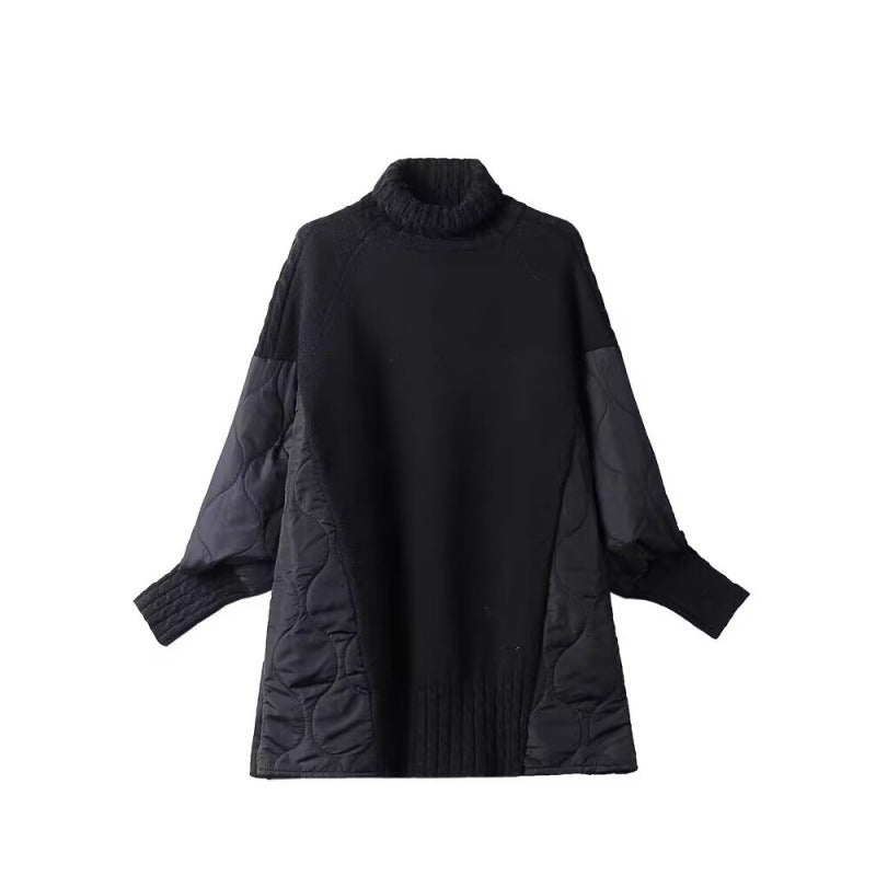 Damen-Pullover, Stehkragen, Fake-Zweiteiler-Optik, Winter