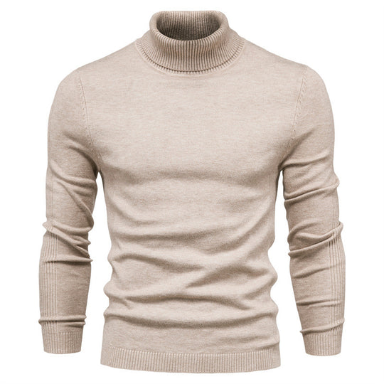 Herren-Rollkragenpullover, einfarbig, Freizeit