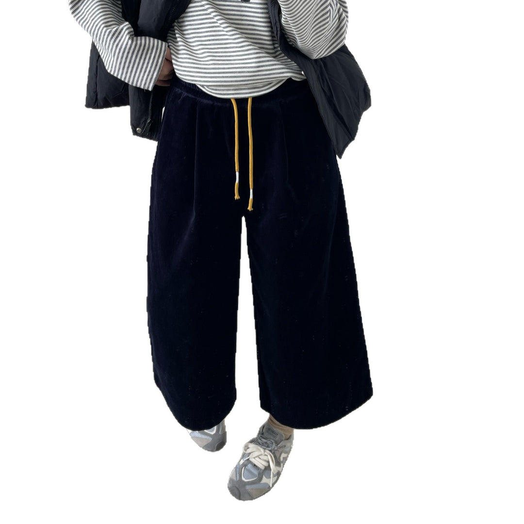 Damen-Cordhose, weit geschnitten, knöchellang, gefüttert
