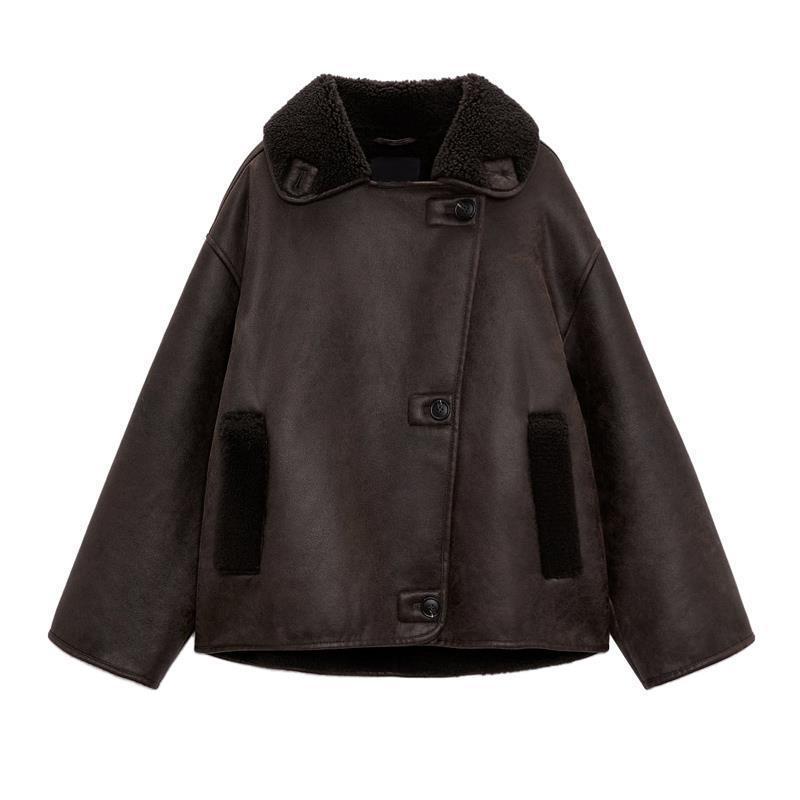 Vintage-Wendejacke mit Lammfleece-Optik