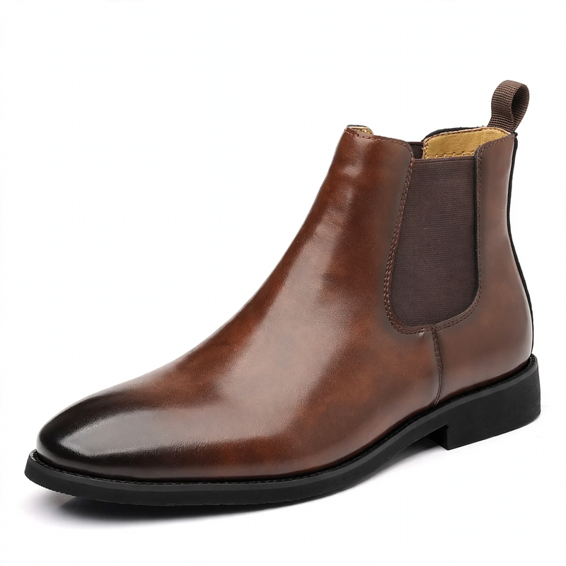 Herren-Chelsea-Stiefel, Vintage-Stil, Blockabsatz