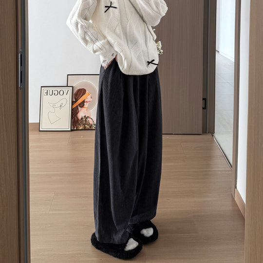 Cord-Haremshose mit hohem Bund