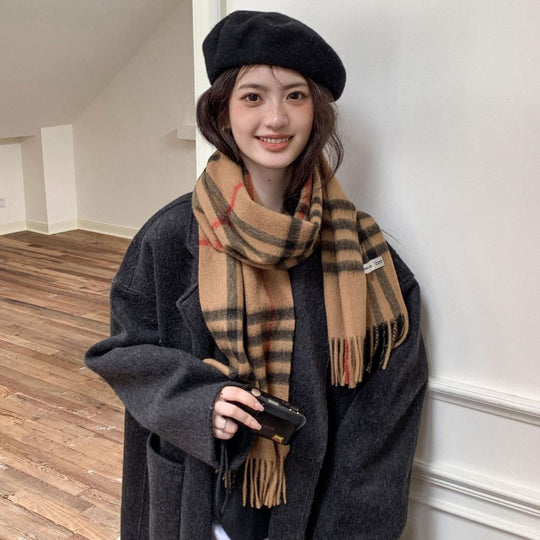 Wollschal, kariert, 180x30cm