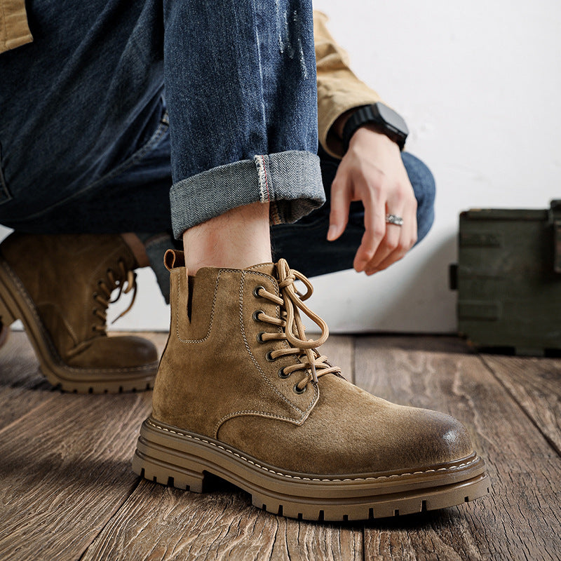 Herren-Chelsea-Boots, mittelhoher Schaft, Schweinsleder