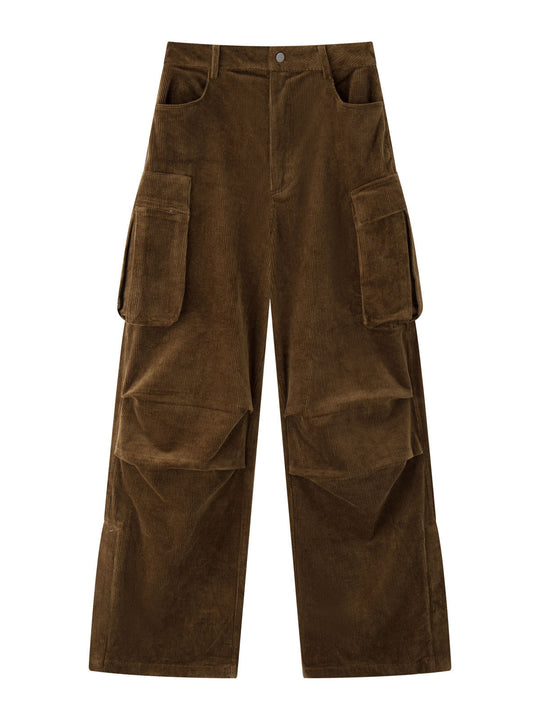 Damen-Cordhose, weiter Schnitt, Cargo-Taschen