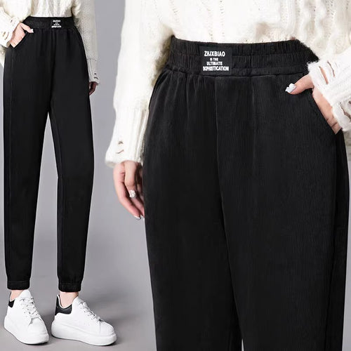 Damen-Cordhose im Harem-Stil, gefüttert