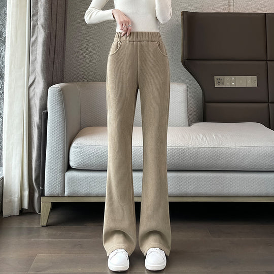 Damen Cordhose mit Schlag, gefüttert, Herbst und Winter