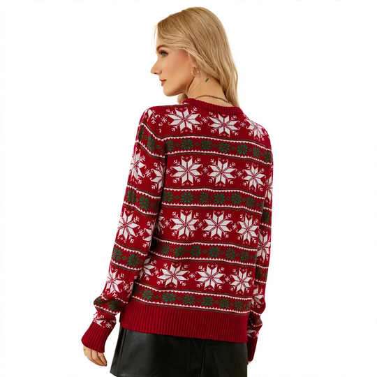 Weihnachtspullover mit Schneeflocken-Muster
