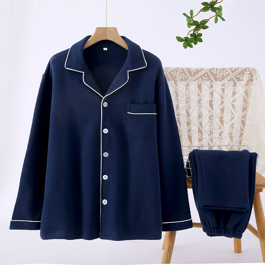 Paar-Pyjama-Set, Baumwolle, dreilagig gesteppt, warm