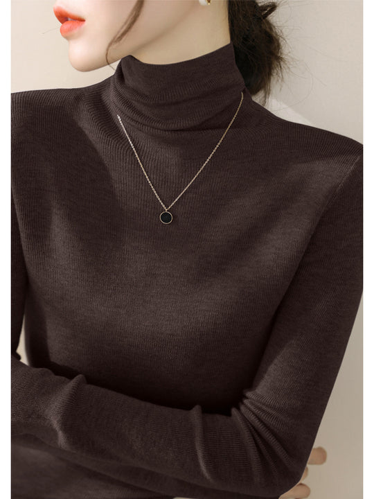 Damen-Strickpullover, figurbetont, mit Stehkragen