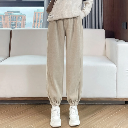 Gefütterte Chenille-Cord-Freizeithose