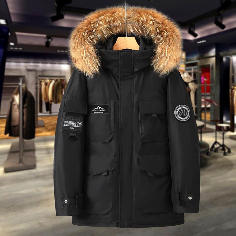 Gefütterte Unisex-Daunenjacke im Workwear-Stil