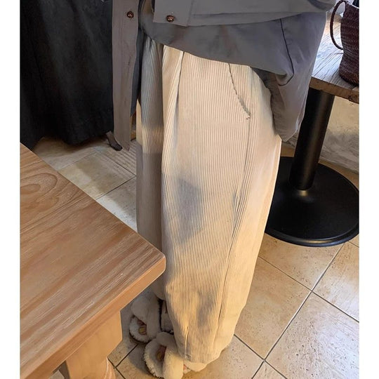 Damen-Cordhose, große Größen, gefüttert, weit geschnitten