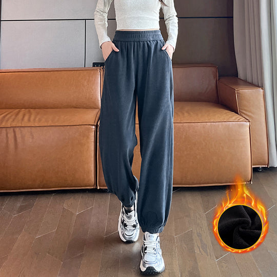 Damen-Freizeithose aus Chenille, gefüttert