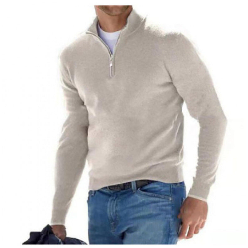 Herren-Langarm-Kaschmirpullover, schlichtes Design