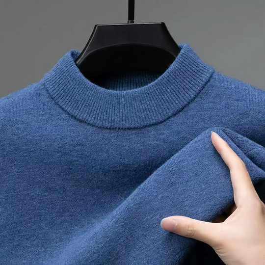 Herren-Wollpullover, Stehkragen, 100% Wolle, große Größen