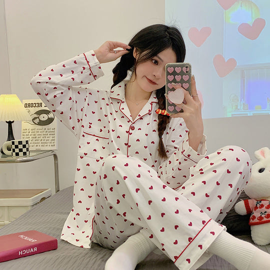 Damen-Pyjama-Set, langärmelig, mit Sternenmuster