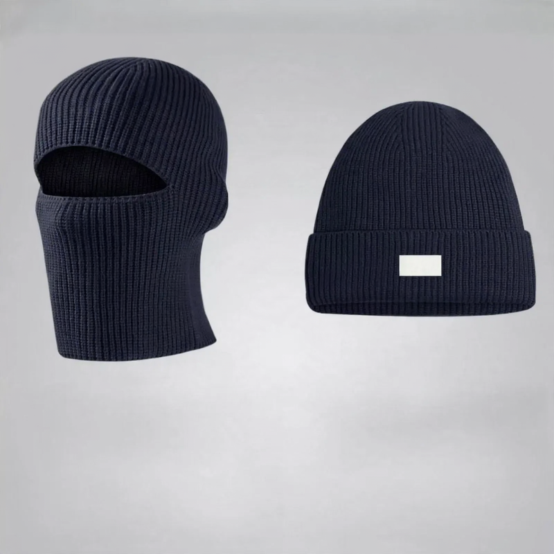 Gefüttertes Strickmützen- und Schal-Set, Winter