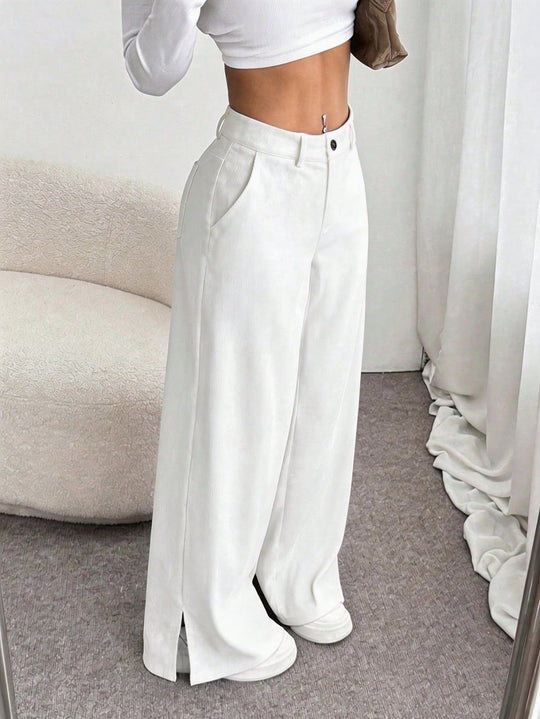 Retro Cord-Hose mit geradem Bein