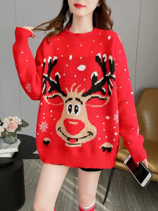 Weihnachtspullover mit Tiermotiv