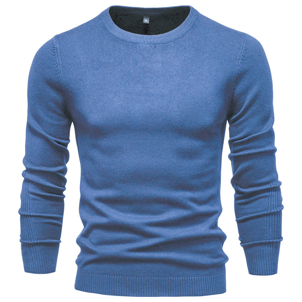 Herren-Rollkragenpullover, gestrickt, einfarbig