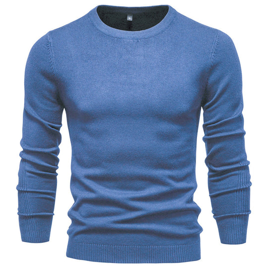 Herren-Rollkragenpullover, gestrickt, einfarbig
