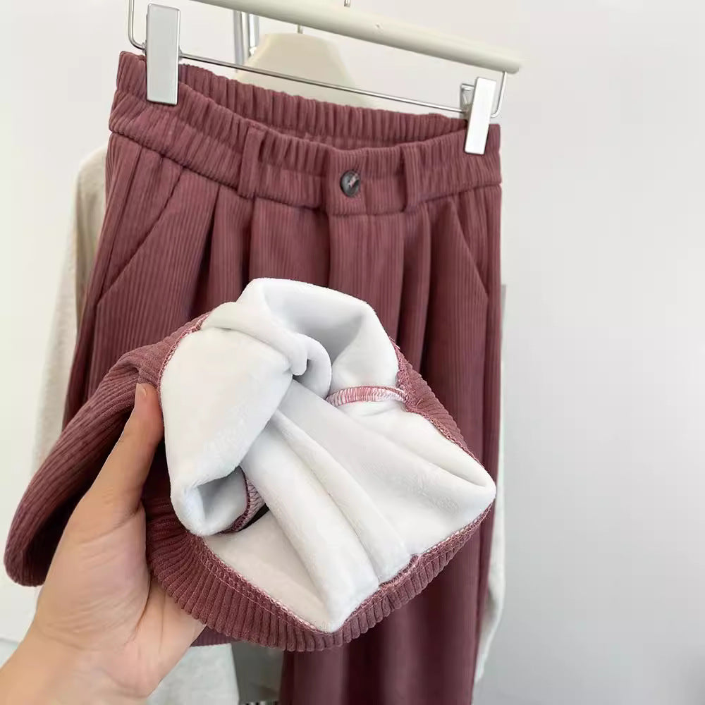 Vintage Cordhose für Damen, gefüttert und hoch geschnitten