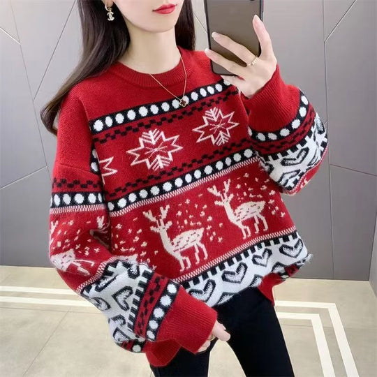 Weihnachtspullover mit Tiermotiv
