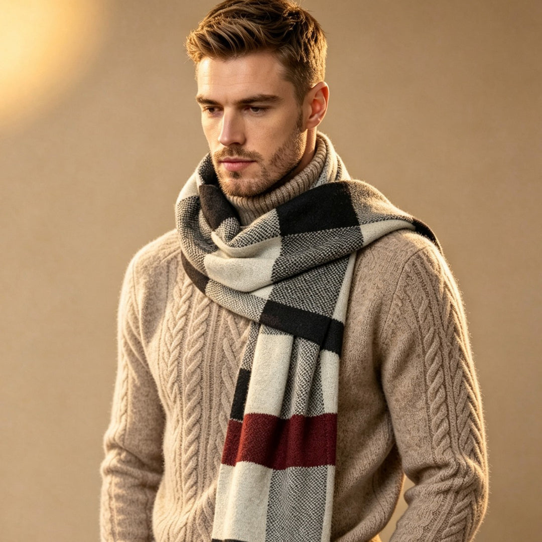 Moderner Strickschal für Herren, 180x30cm