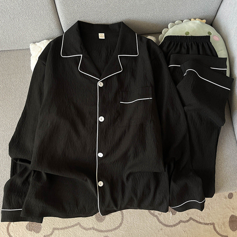 Herren-Pyjama-Set, Baumwoll-Musselin, Langarm, kariert