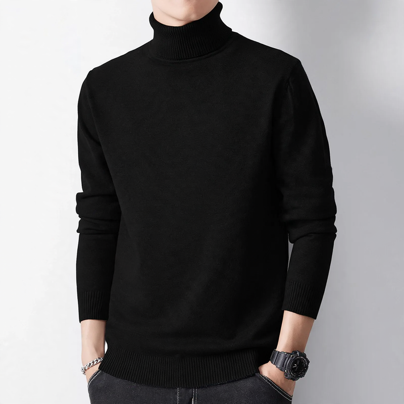 Herren-Pullover mit Rundhalsausschnitt und Innenfutter