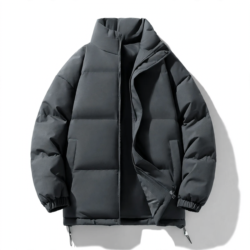 Unisex Steppjacke, Stehkragen, gefüttert, einfarbig