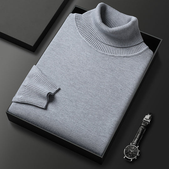 Herren-Rollkragenpullover, figurbetont, gestrickt