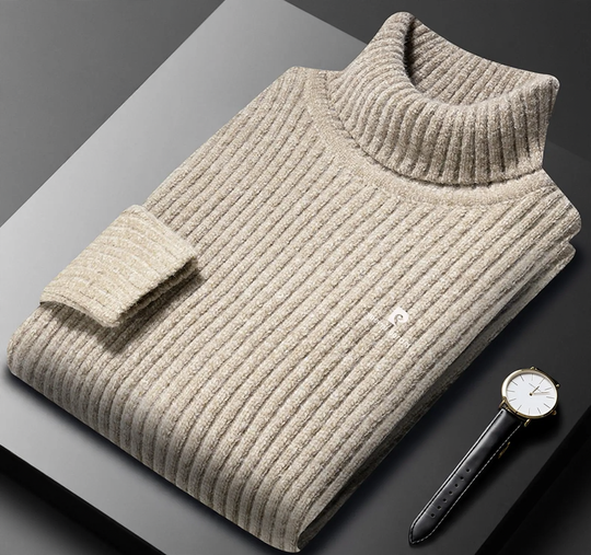 Herren-Winterpullover, gefüttert, mit Rollkragen