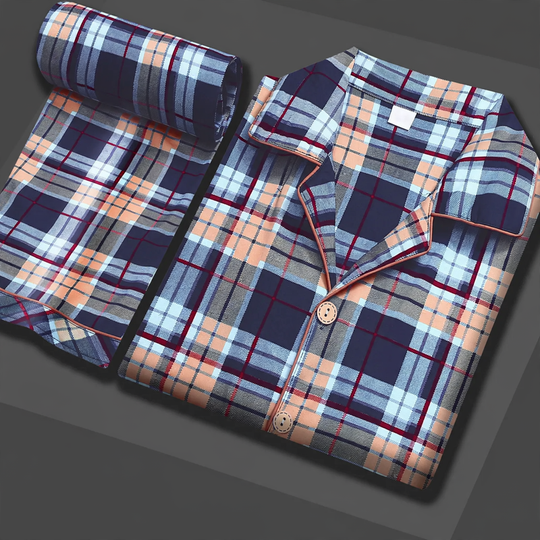Herren-Pyjama-Set, 100% Baumwolle, vielseitig tragbar
