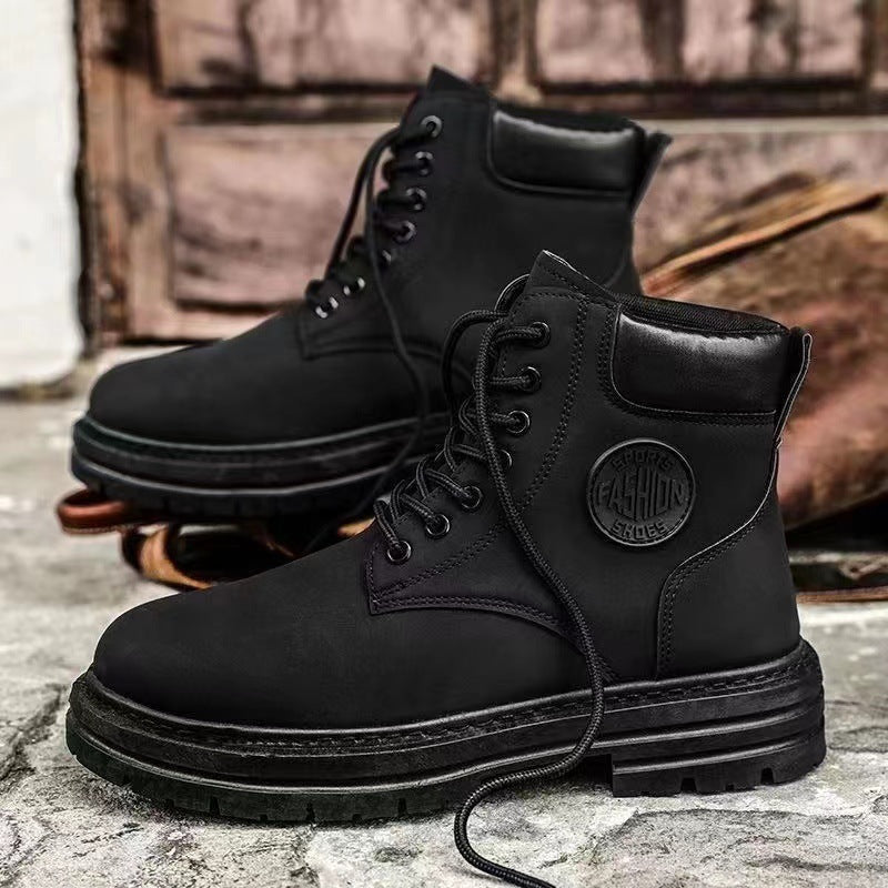 Robuste Unisex-Stiefel im Arbeitsstil, PU-Leder