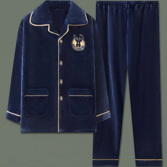 Herren-Hausanzug, Flanell, warm gefüttert, Winter