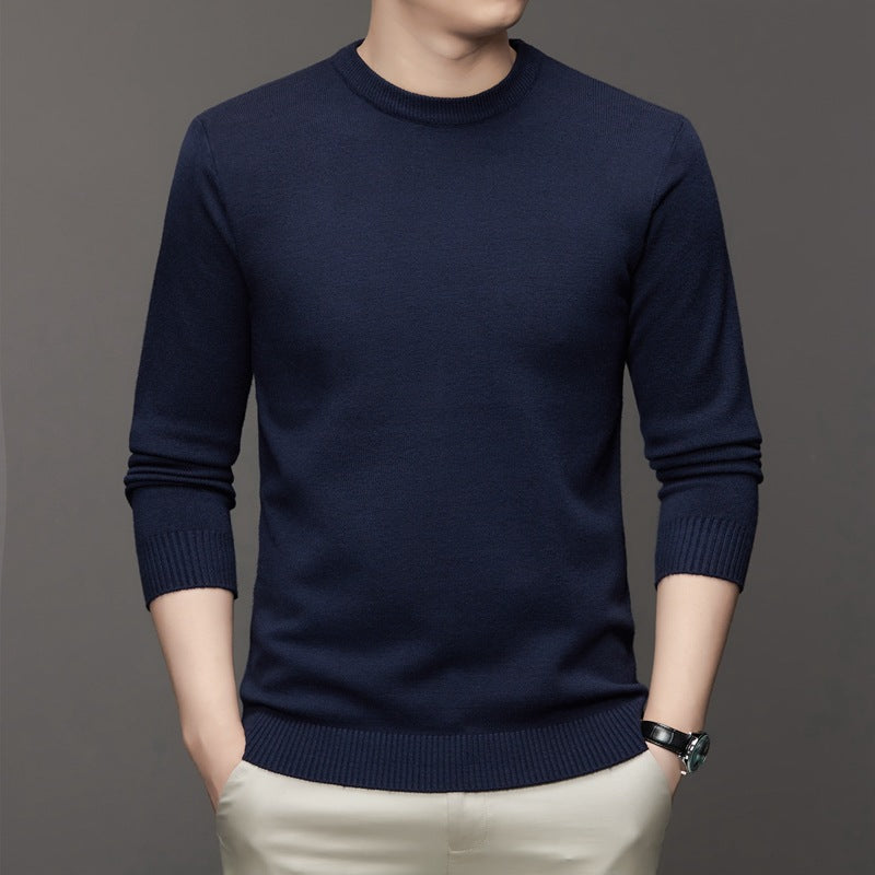 Herren-Strickpullover, Stehkragen, schmale Passform