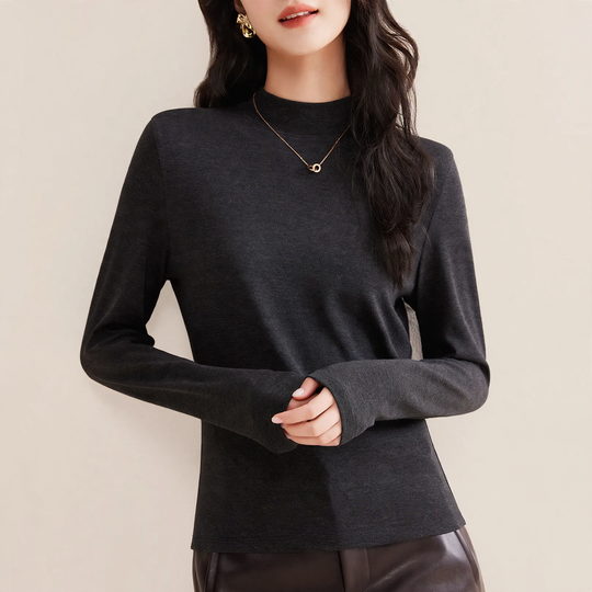 Damen-Thermo-Unterziehshirt mit Stehkragen, gefüttert