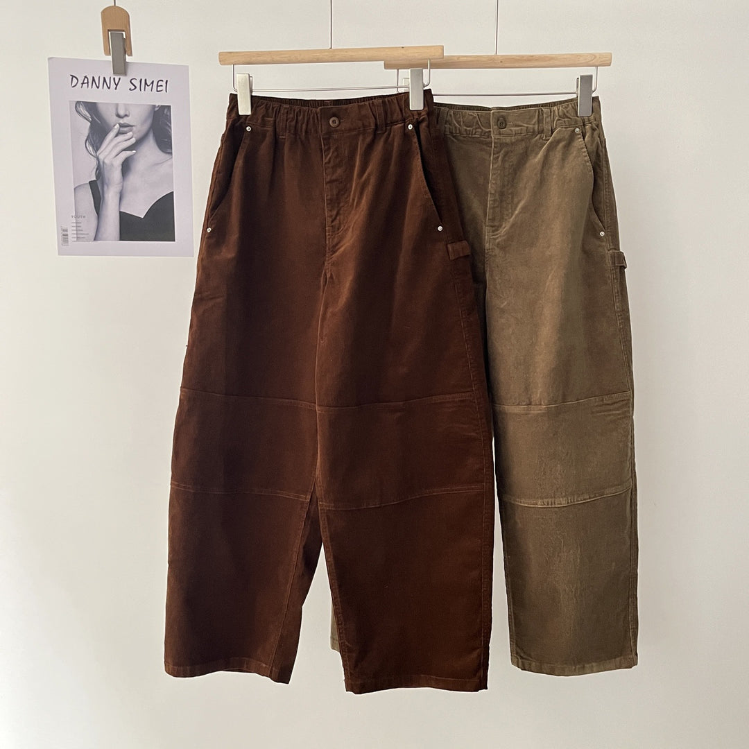 Lässige Cord-Cargohose mit elastischem Bund