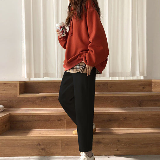 Cord-Hose mit hohem Bund, weit geschnitten, Damen