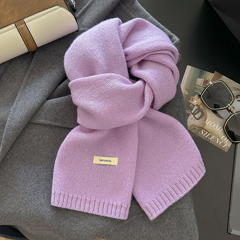 Schmaler Strickschal aus 100% australischer Schafwolle