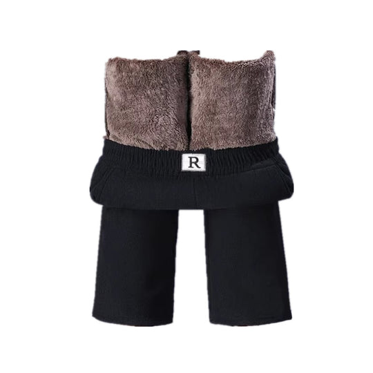 Gefütterte Cord-Weithose für Damen, warm und gerade