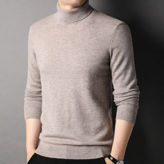 Herren-Wollpullover, Rollkragen, klassisches Design